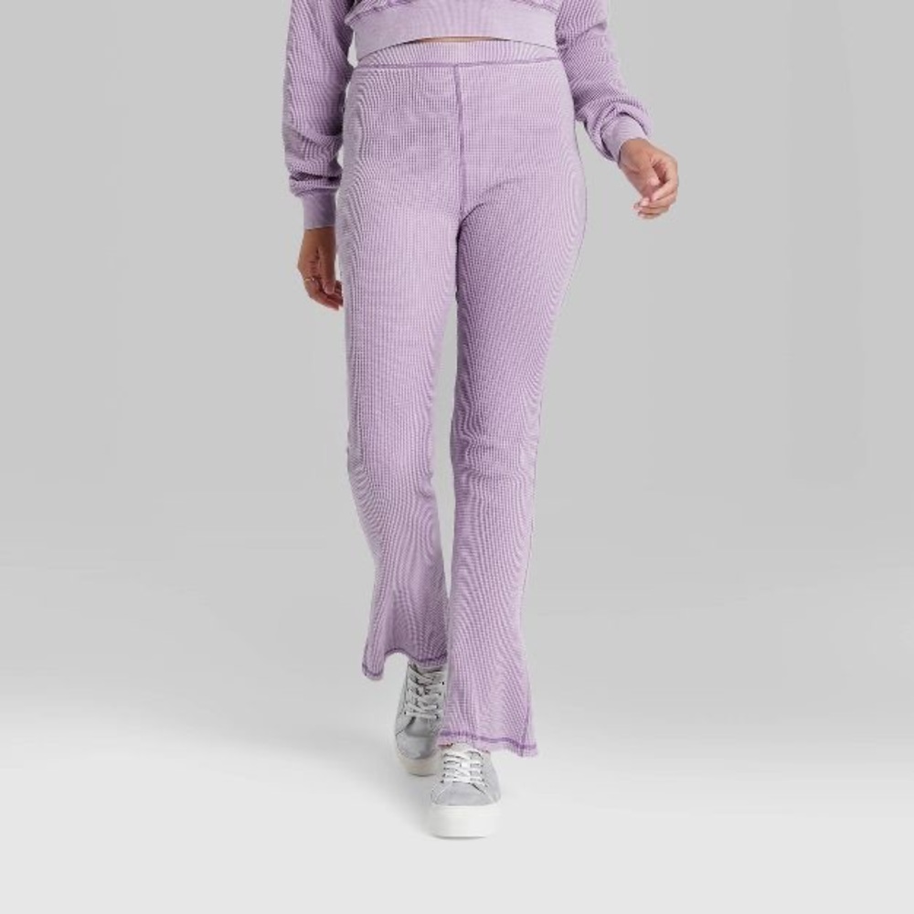 Waffle flare pants